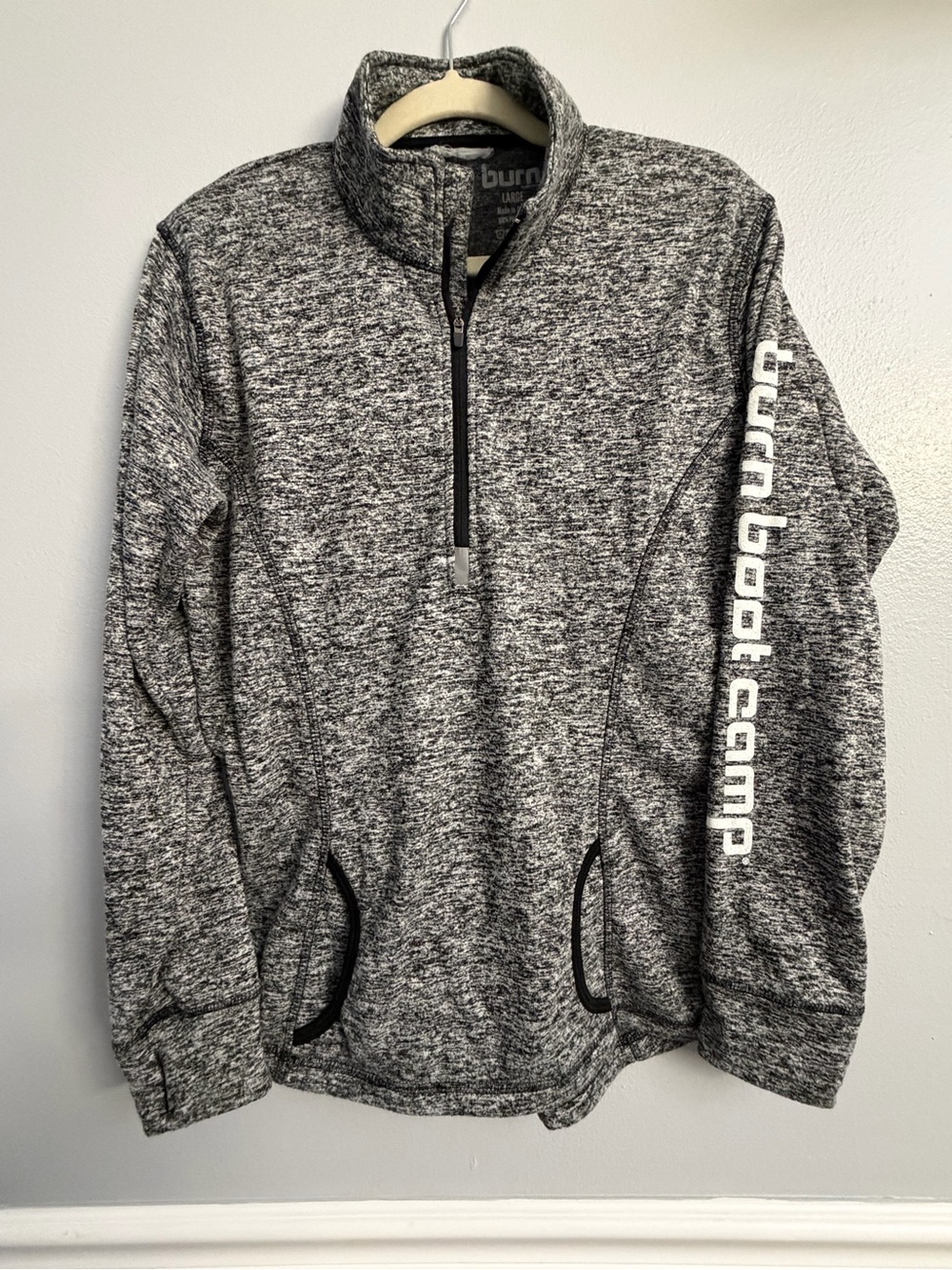 Burn Boot Camp Women's Gray Quarter-Zip Pullover Hoodie